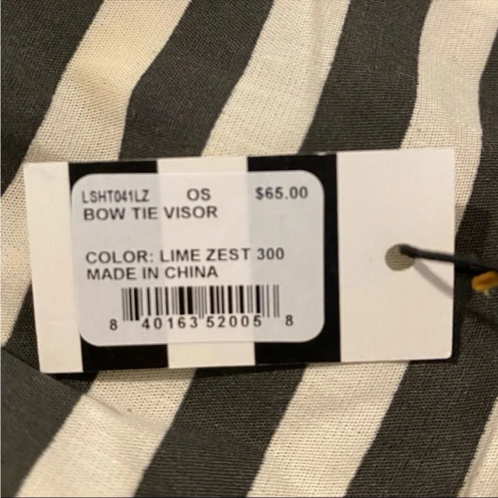 NWT Lele Sadoughi Bow Tie Visor with Dustbag Color: Lime Zest Yellow OS/One Size - Picture 7 of 14